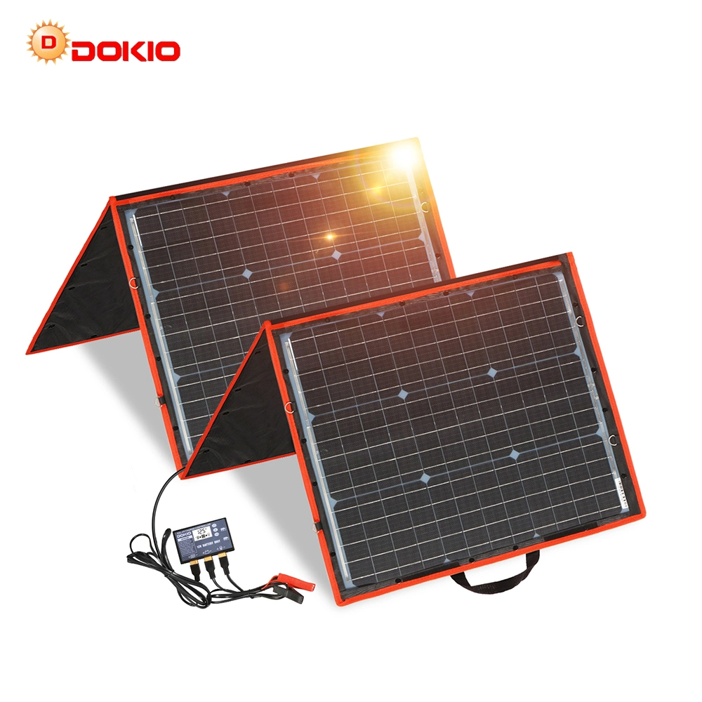 Dokio Brand 160W 18 Volt Solar Panel China 160 Watt Solar Panel Module/System Charger/Battery + 10A 12volt Controller