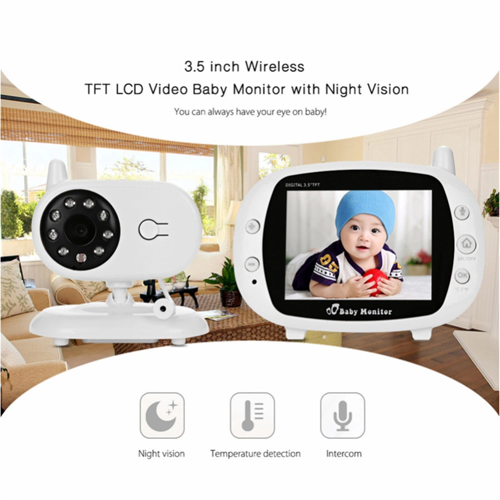 3.5&quot; 2.4G Wireless 2 Way Audio Talk Infrared Night Vision Surveillance Security Camera WiFi Video Baby Monitor- EU Plug