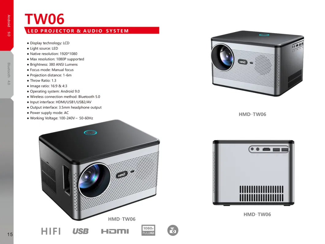 1280*803 Resolution Screen Home Theater Portable Mini Projector