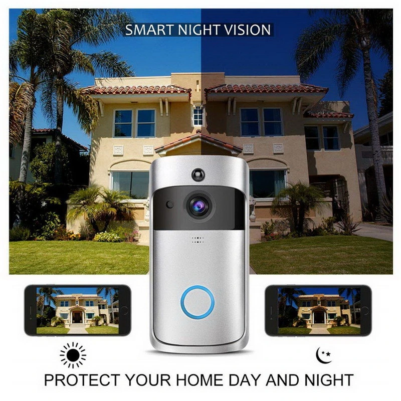 720p Home Video Smart WiFi Doorbell Wireless Doorbell with Camera Intercom Wireless Ring Doorbell