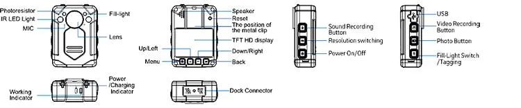 2 Inch WiFi Body Worn Camera