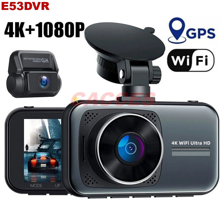 Dash Cam 4K 5g WiFi 2160p GPS Dash Camera,Car Camera Dash Cam Dual Recorders,Dashcam for Cars with APP,G-Sensor,WDR Night Vision,Loop Recording,Support 256g Max