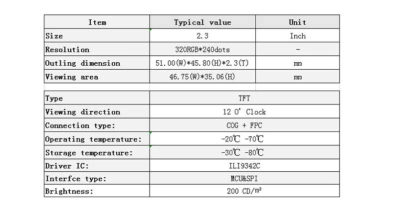 2.3 Inch Screen Handheld Device Screen Sample Customization Baby Monitor