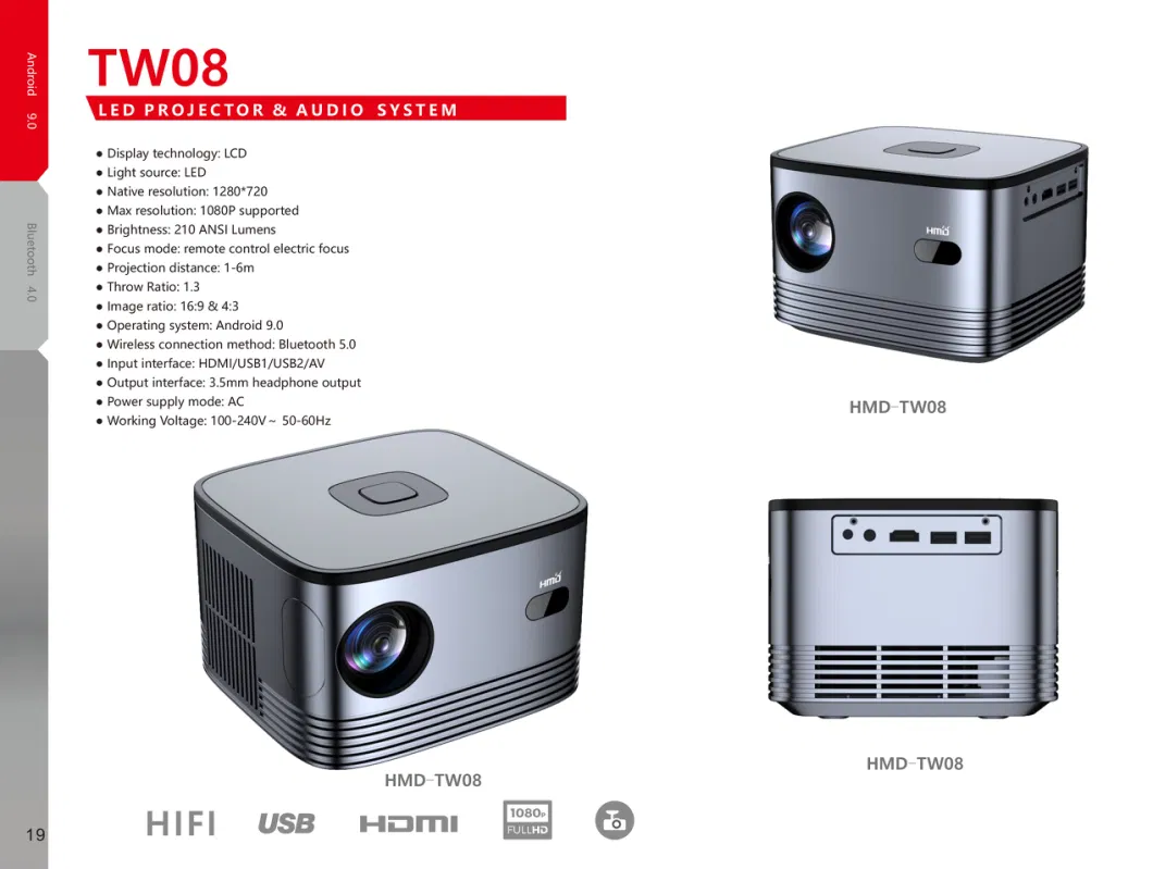 Bluetooth Mini LED portable Projector